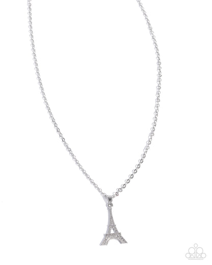 Eiffel Tower Eloquence - silver - Paparazzi necklace