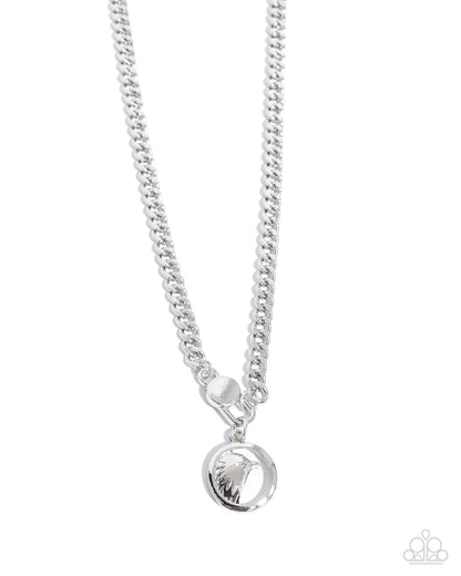 Elaborate Eagle - silver - Paparazzi MENS necklace