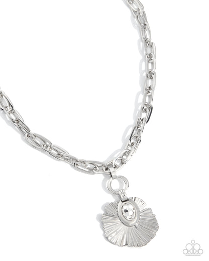 Elaborate Earning - white - Paparazzi necklace
