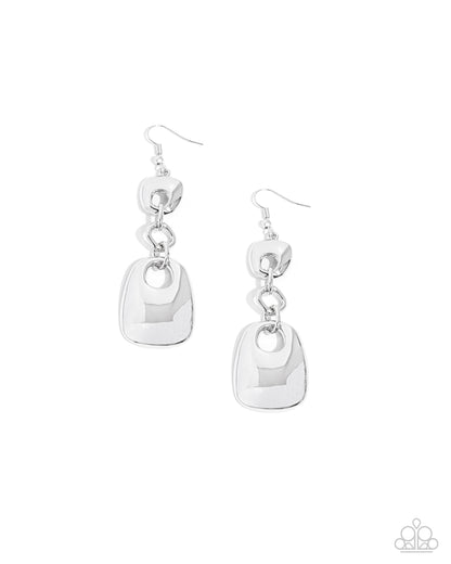 Elaborate Edge - silver - Paparazzi earrings