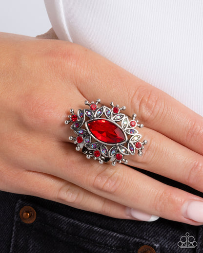 Elaborate Effect - red - Paparazzi ring