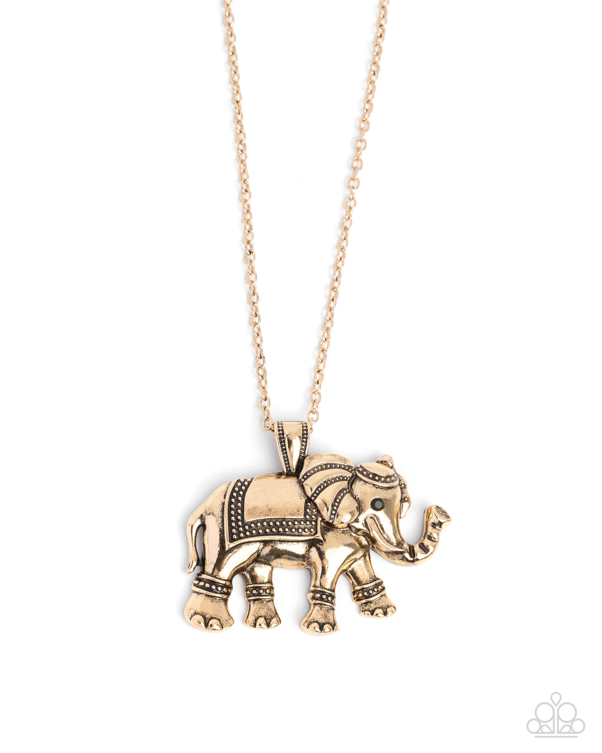 Elaborate Elephant - gold - Paparazzi necklace