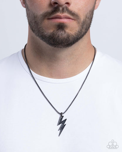 Electric Encore - black - Paparazzi MENS necklace