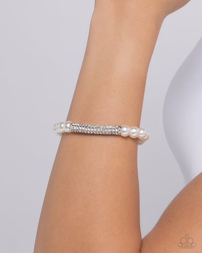 Elegance Embodied - white - Paparazzi bracelet