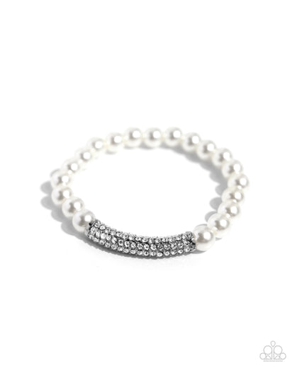 Elegance Embodied - white - Paparazzi bracelet