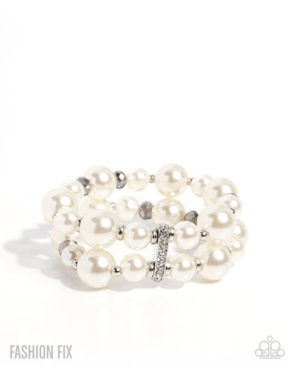 Elegant Echo - white - Paparazzi bracelet