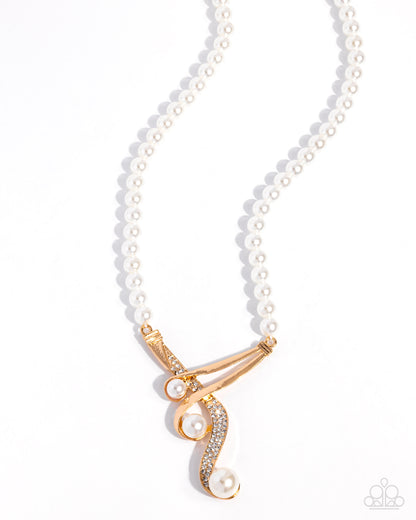 Elegant Entourage - gold - Paparazzi necklace