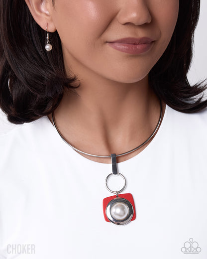 Elegant Entrance - red - Paparazzi necklace