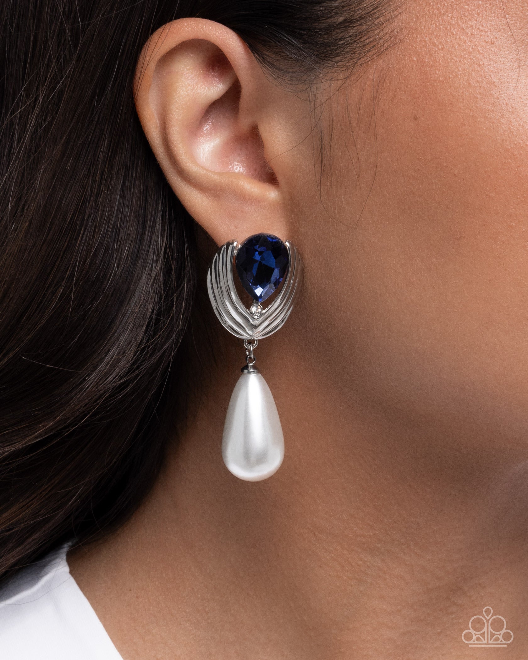 Elegantly Enraptured - blue - Paparazzi earrings