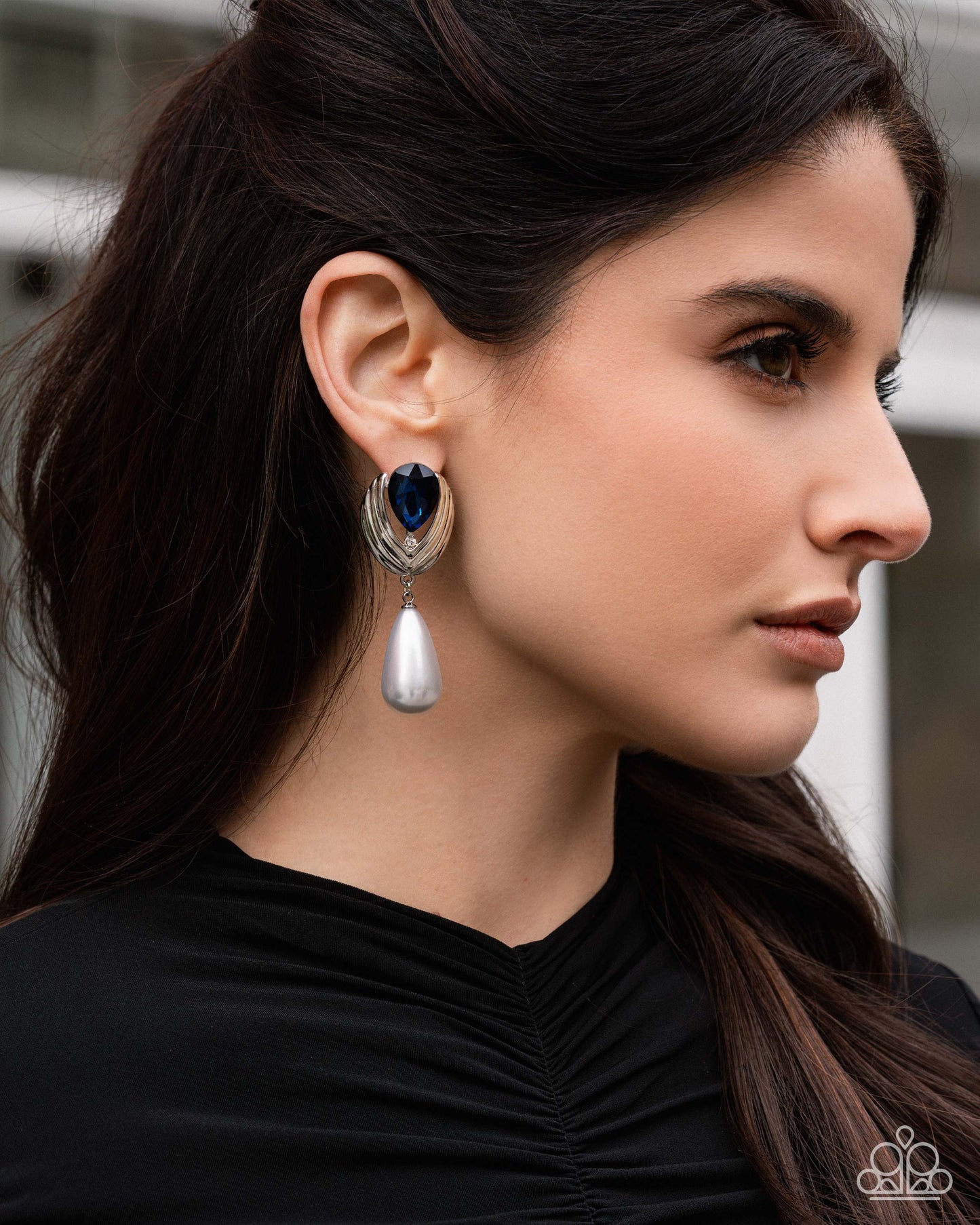 Elegantly Enraptured - blue - Paparazzi earrings