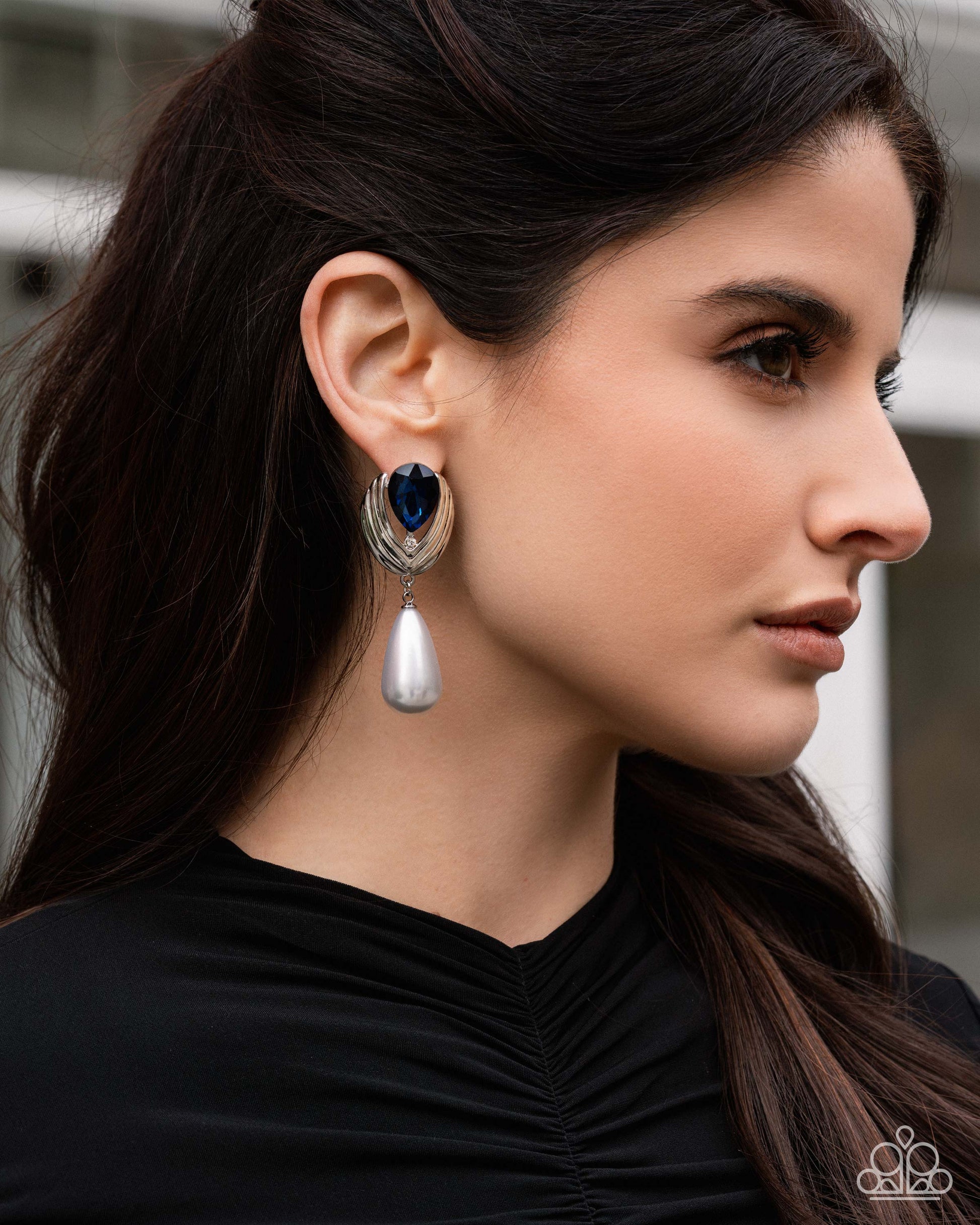 Elegantly Enraptured - blue - Paparazzi earrings
