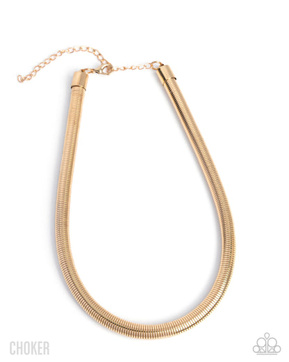 Elementary Elegance - gold - Paparazzi necklace