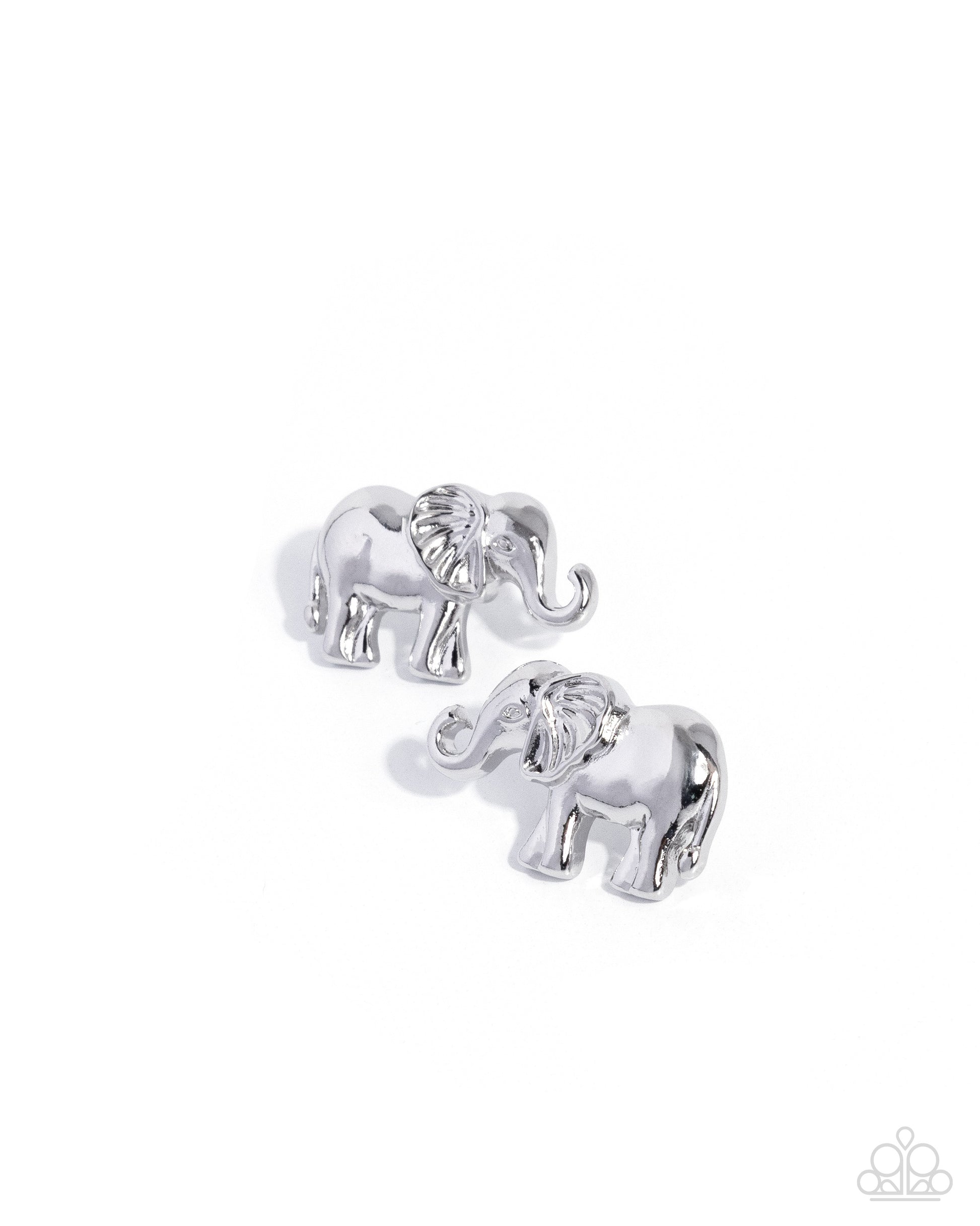 Elephant Eloquence - silver - Paparazzi earrings