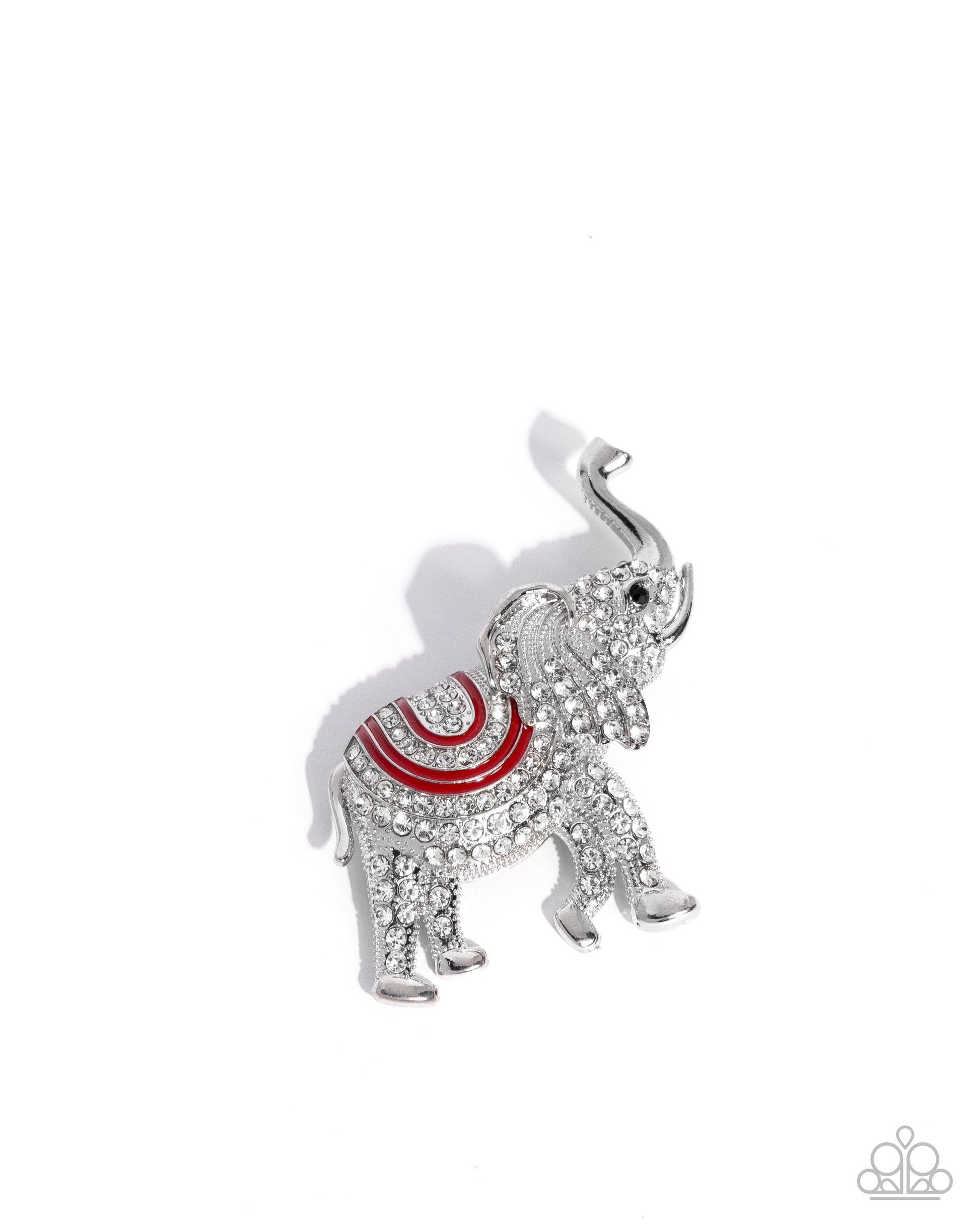 Elephant Embrace - red - Paparazzi brooch