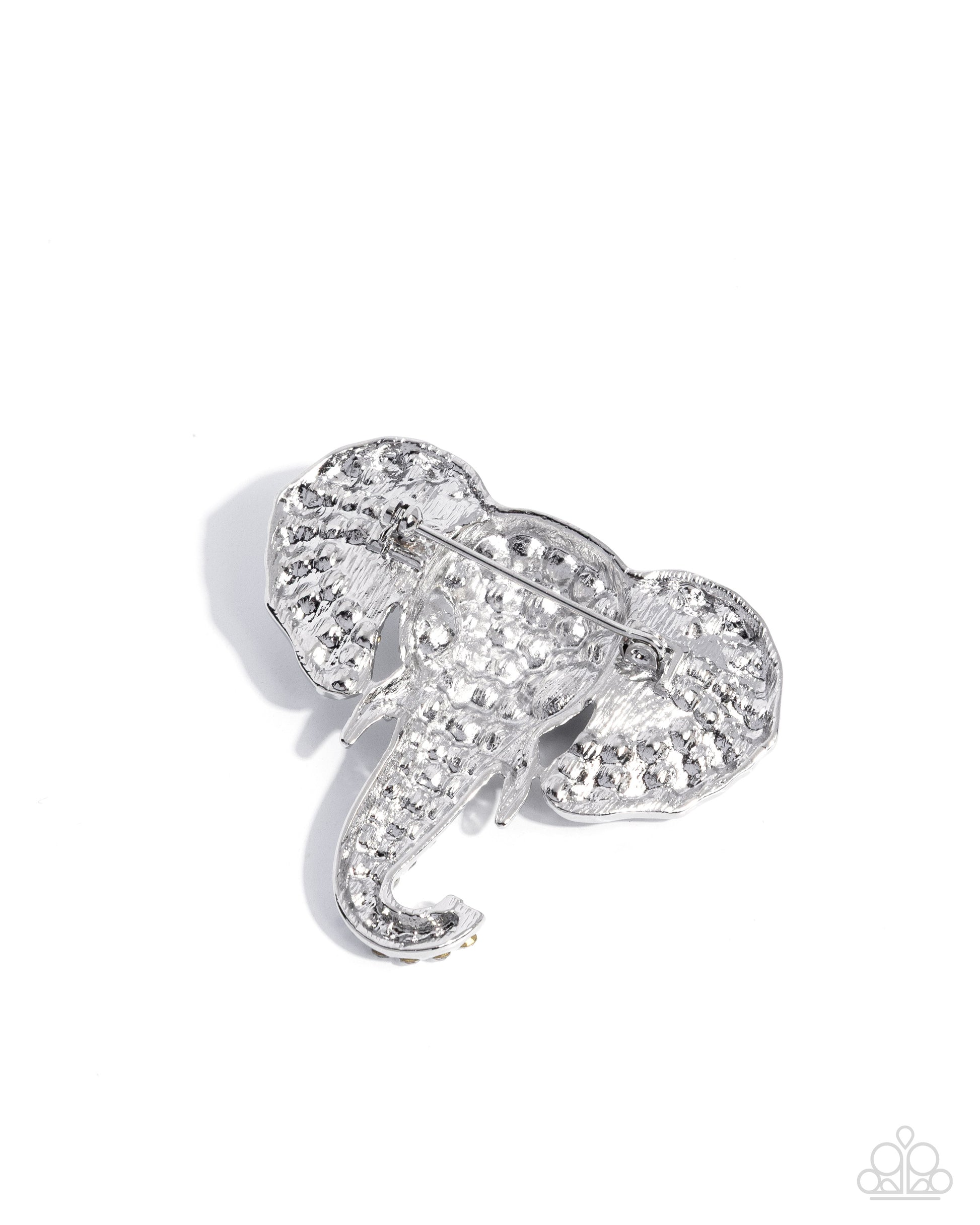 Elephant Empathy - white - Paparazzi brooch