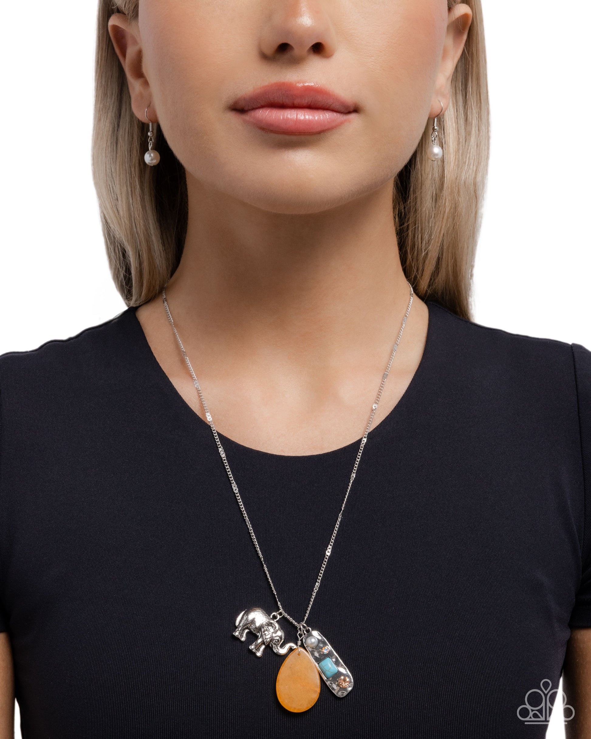 Elephant Empire - orange - Paparazzi necklace