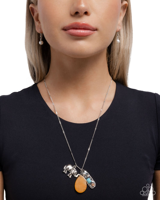 Elephant Empire - orange - Paparazzi necklace