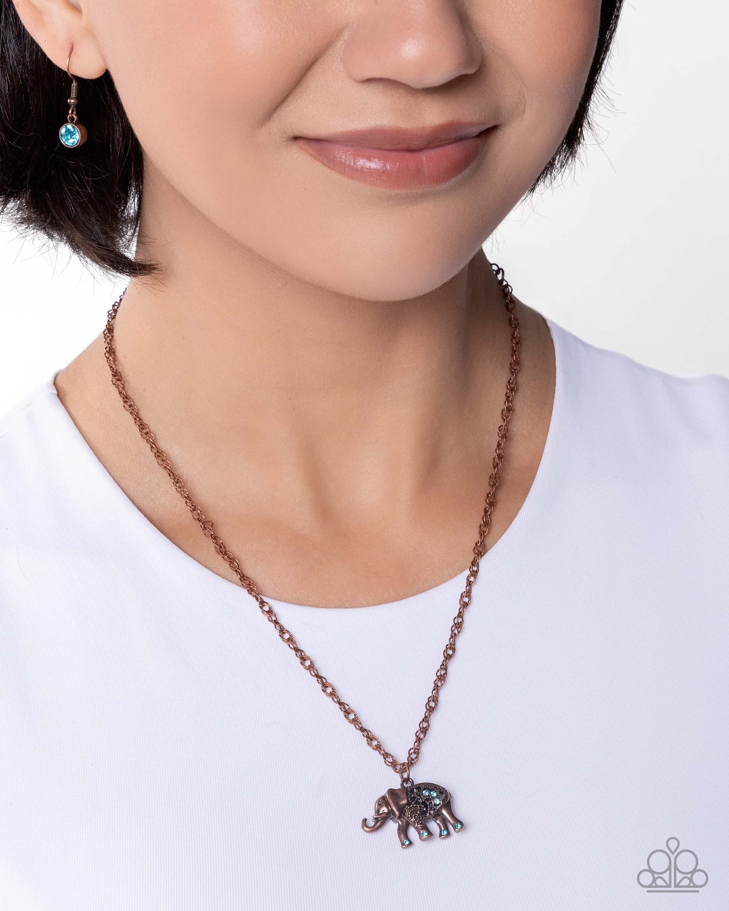 Elephant Enthusiast - copper - Paparazzi necklace