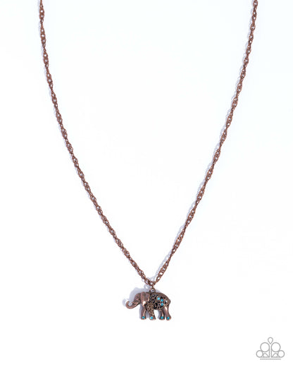 Elephant Enthusiast - copper - Paparazzi necklace