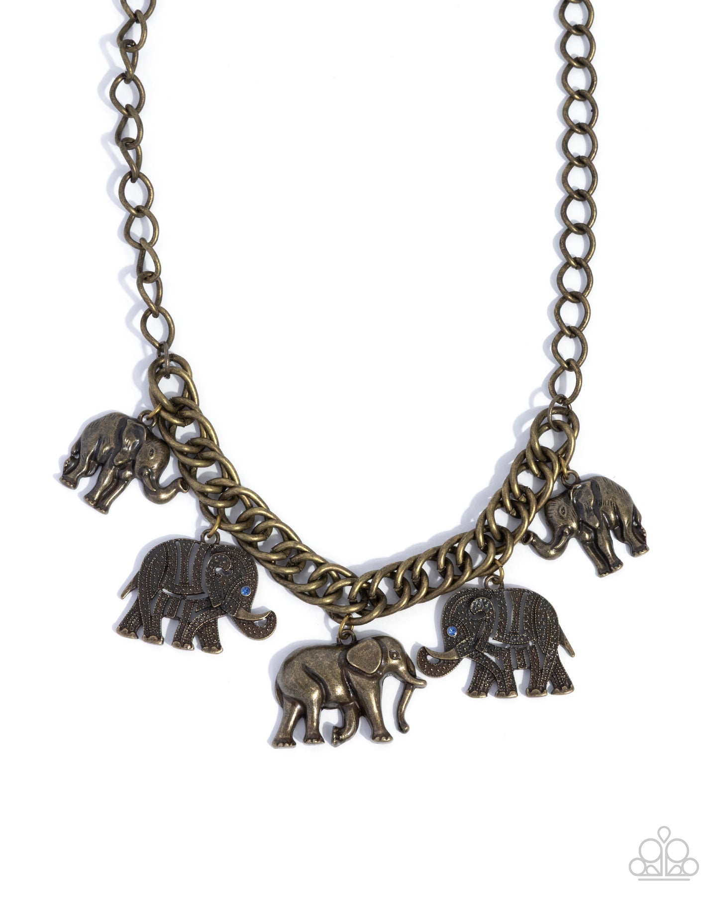 Elephant Herd - brass - Paparazzi necklace