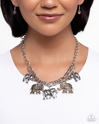 Elephant Herd - multi - Paparazzi necklace