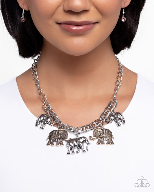 Elephant Herd - multi - Paparazzi necklace