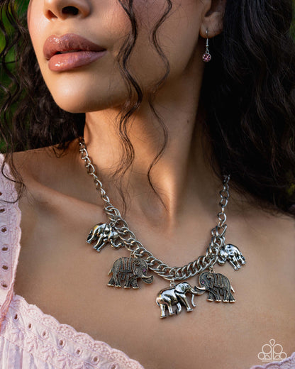 Elephant Herd - multi - Paparazzi necklace
