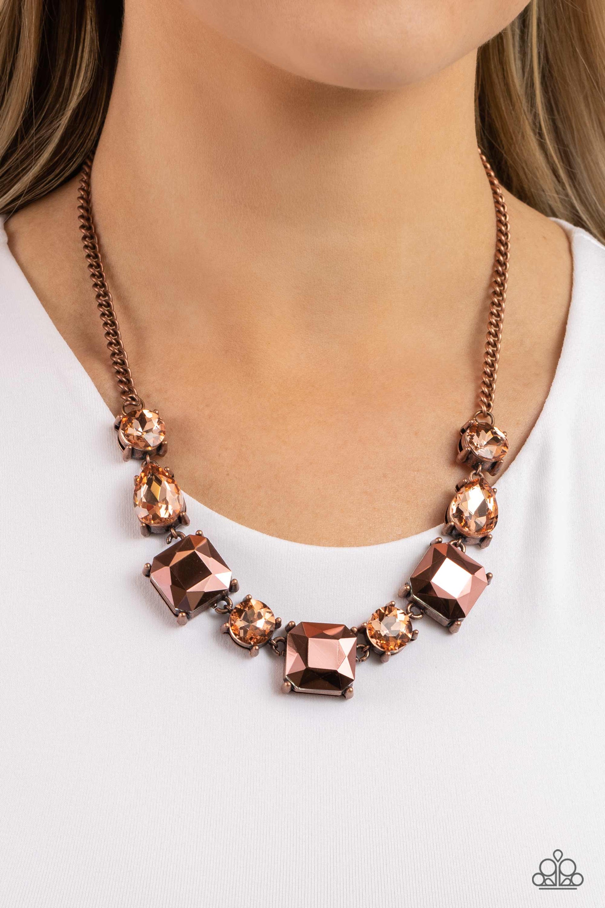 Elevated Edge - copper - Paparazzi necklace