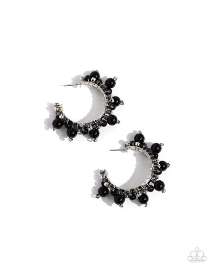 Elite Expense - black - Paparazzi earrings