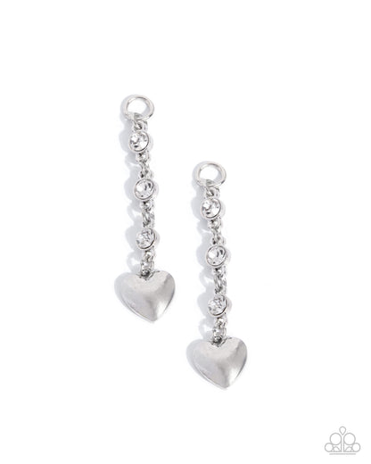 Elongated Enchantment - white - Paparazzi earring charms