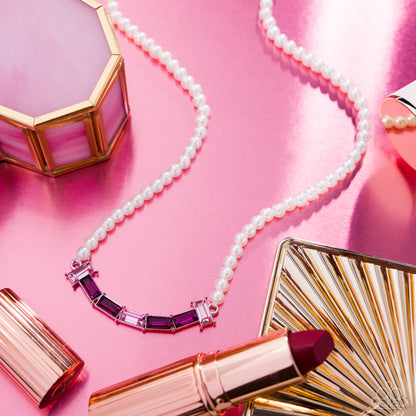 Eloquent Emeralds - pink - Paparazzi necklace