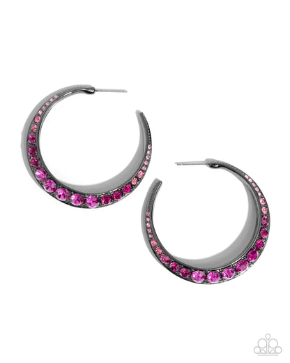 Embedded Edge - pink - Paparazzi earrings