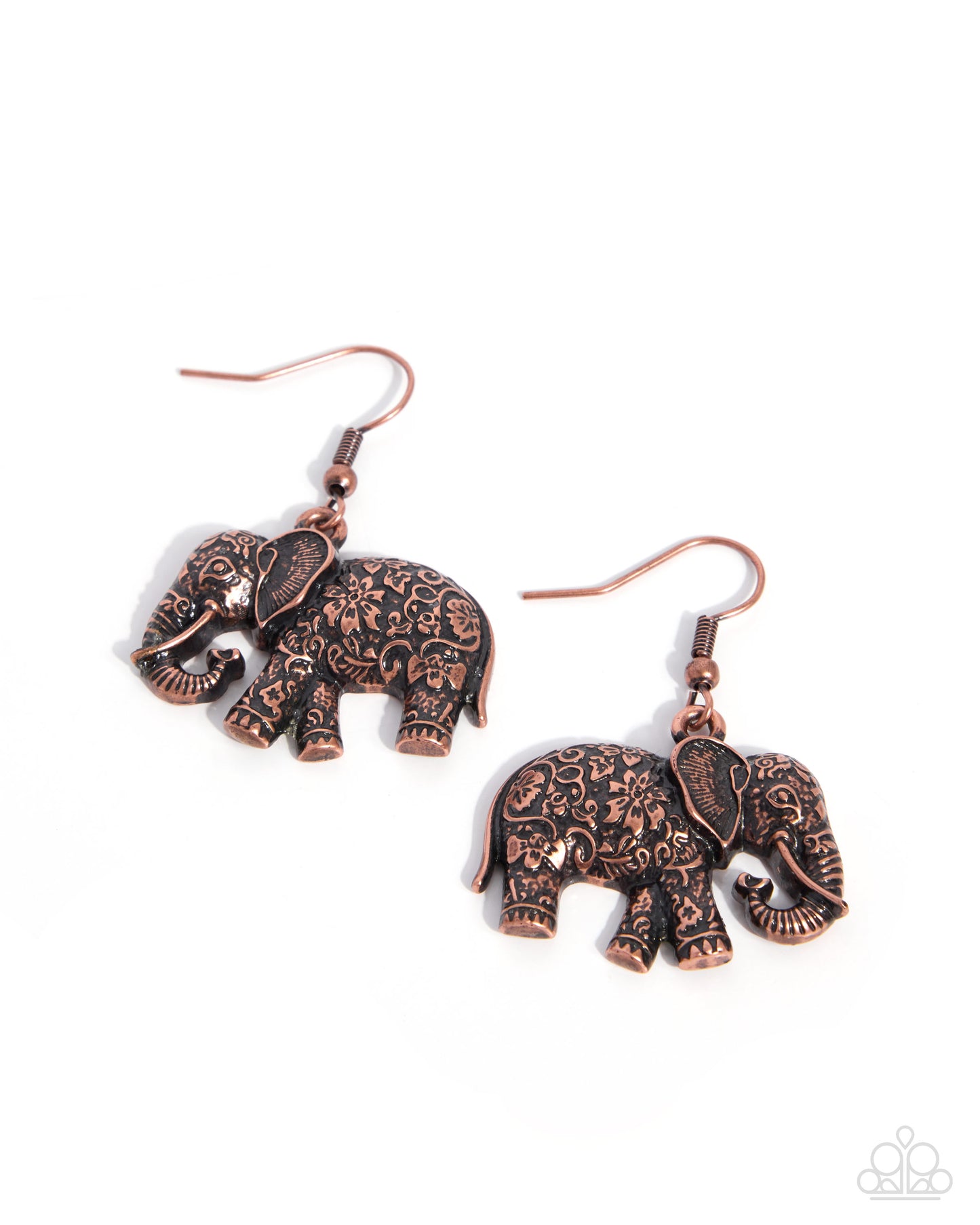 Embellished Elephant - copper - Paparazzi earrings
