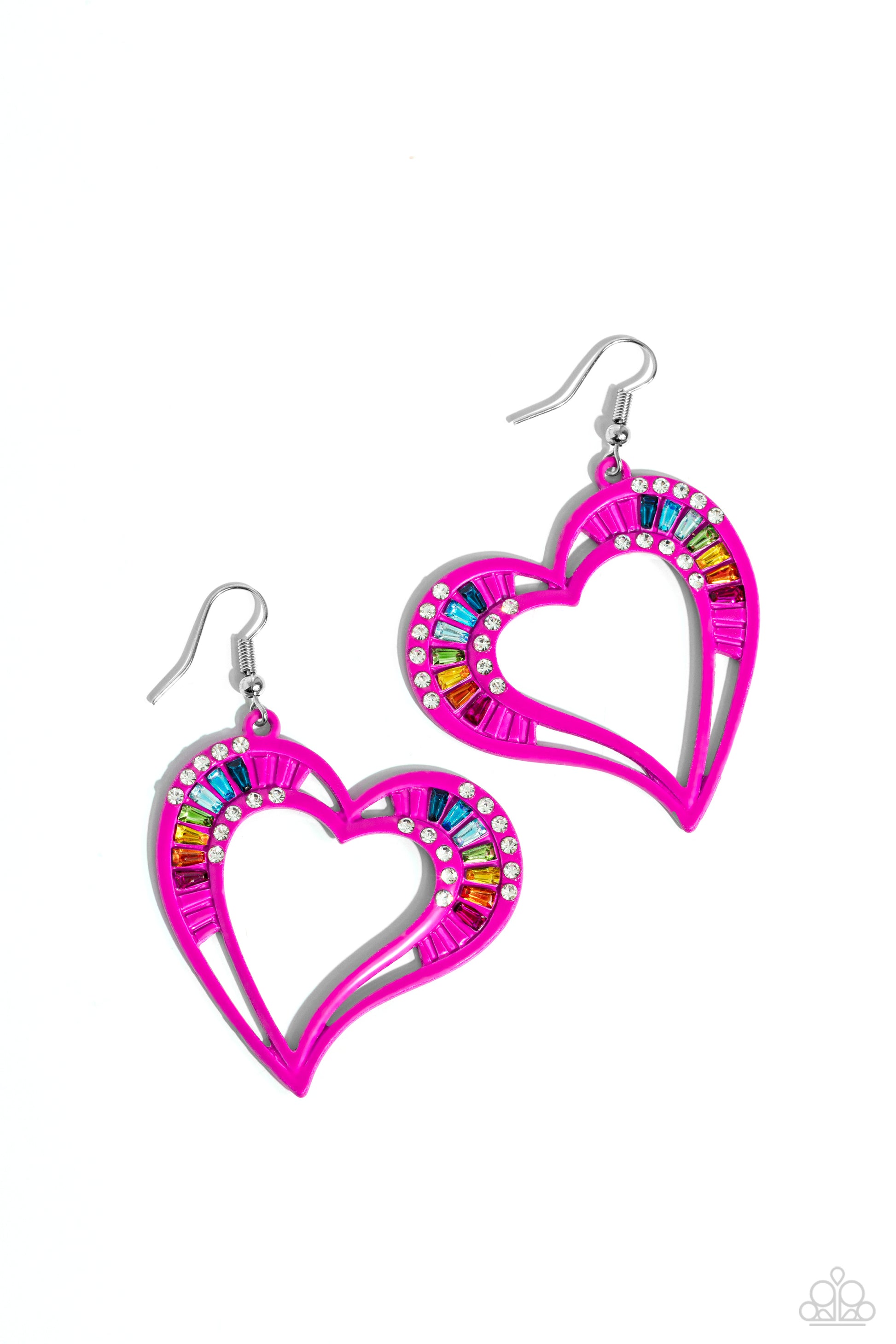 Embellished Emeralds - pink - Paparazzi earrings