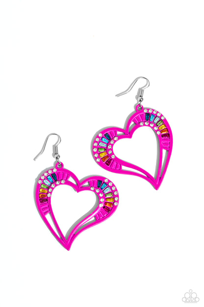 Embellished Emeralds - pink - Paparazzi earrings