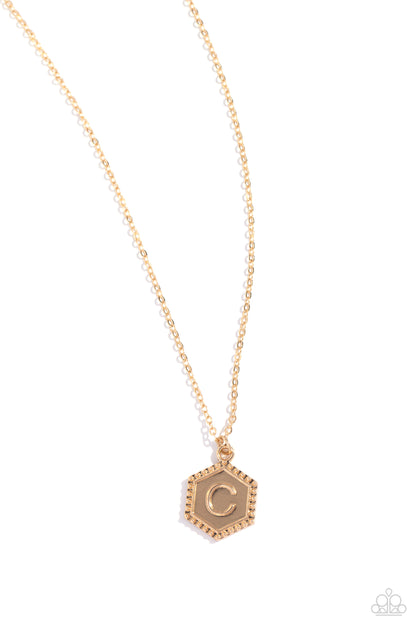Emblematic Elegance - gold - C - Paparazzi necklace