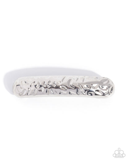 Embossed Ease - silver - Paparazzi  hair clip