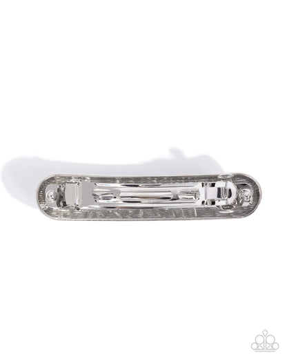 Embossed Ease - silver - Paparazzi  hair clip
