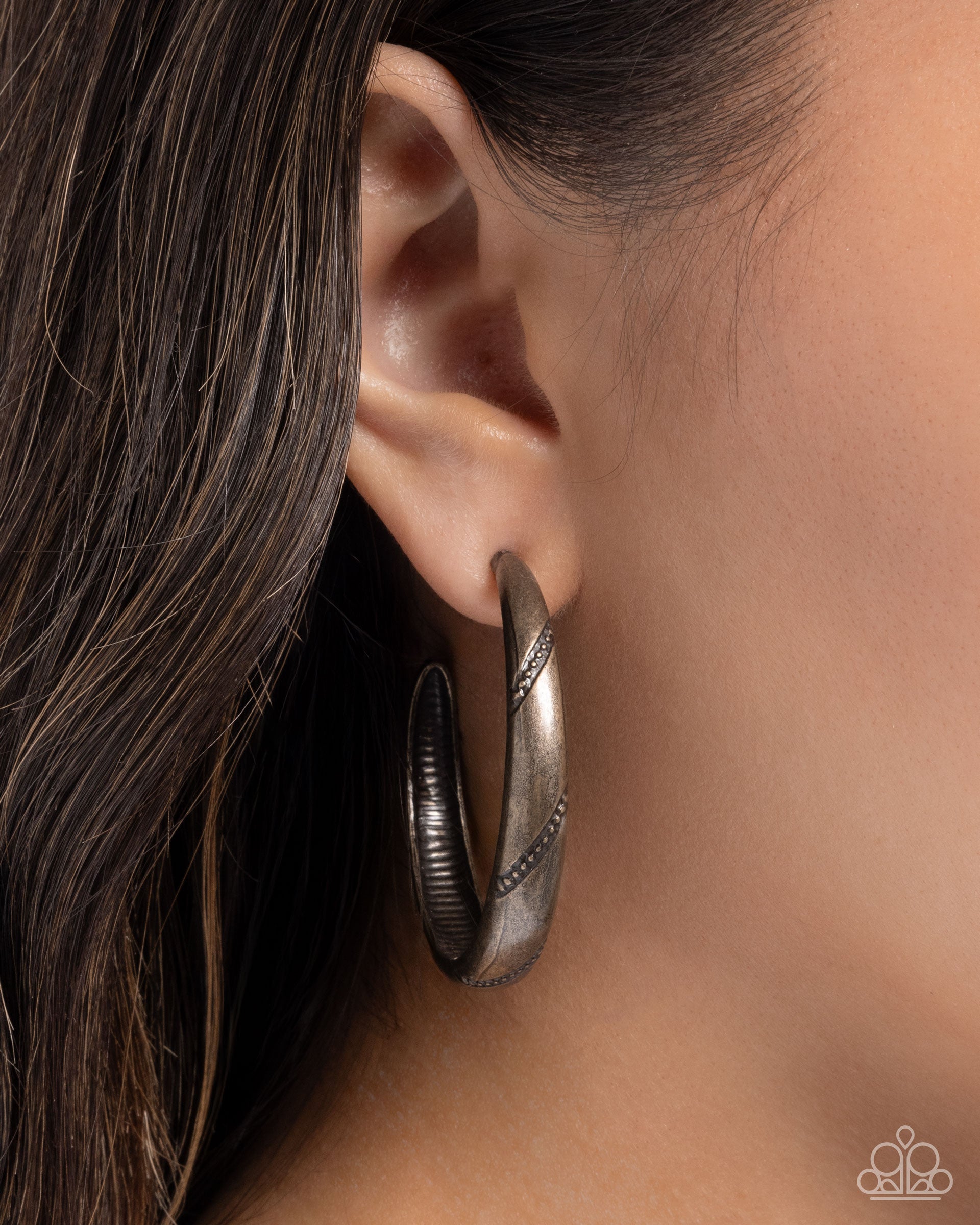 Embossed Elegance - brass - Paparazzi earrings