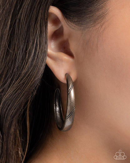 Embossed Elegance - brass - Paparazzi earrings