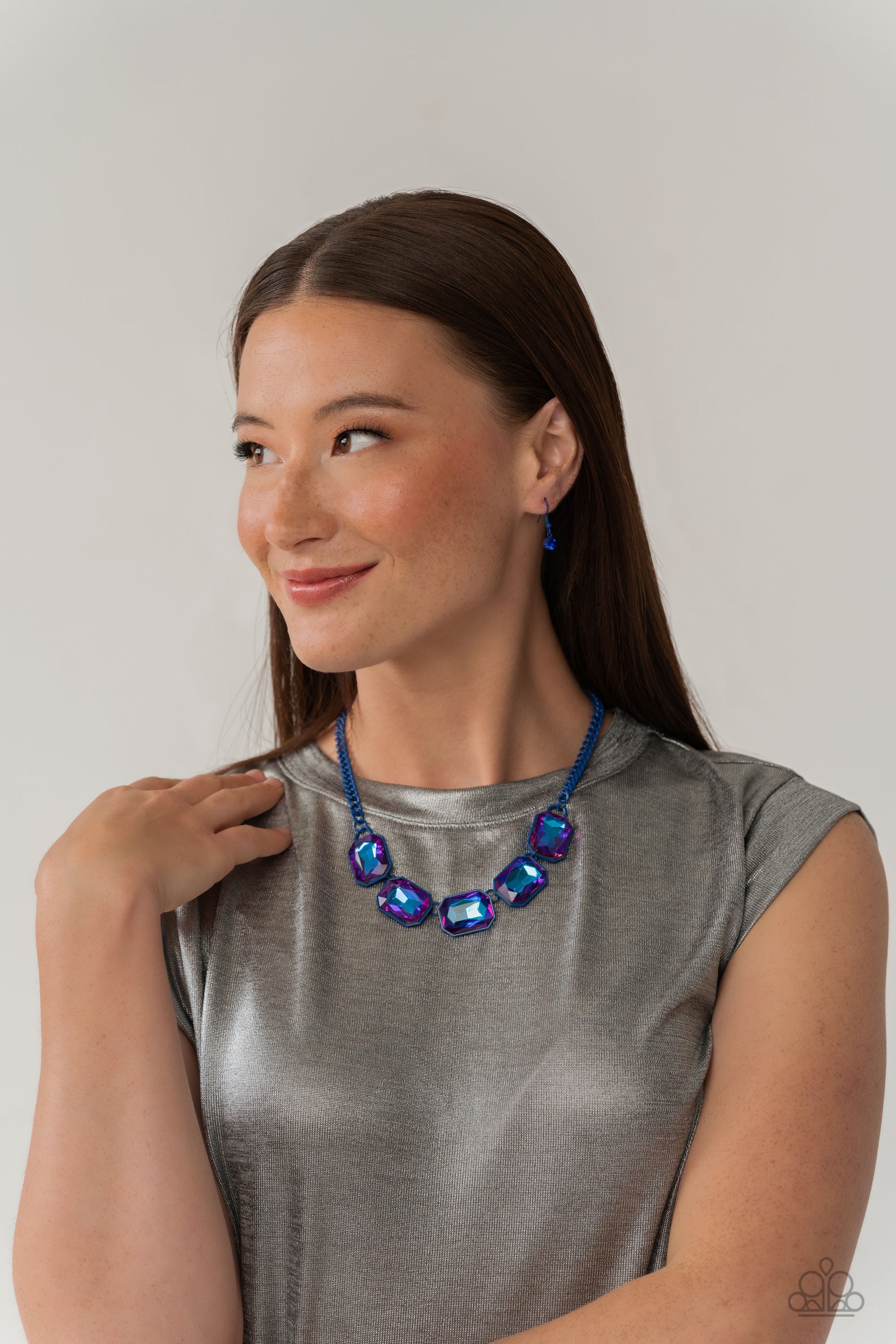 Emerald City Couture - blue - Paparazzi necklace