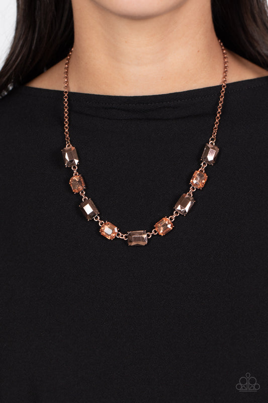 Emerald Envy - copper - Paparazzi necklace