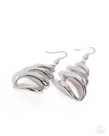 Emerging Elegance - silver - Paparazzi earrings