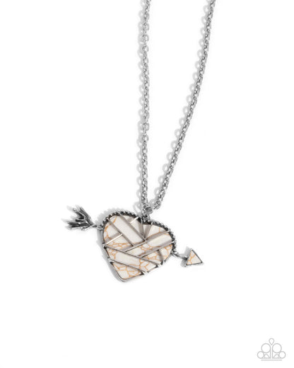 Emotional Edge - white - Paparazzi necklace