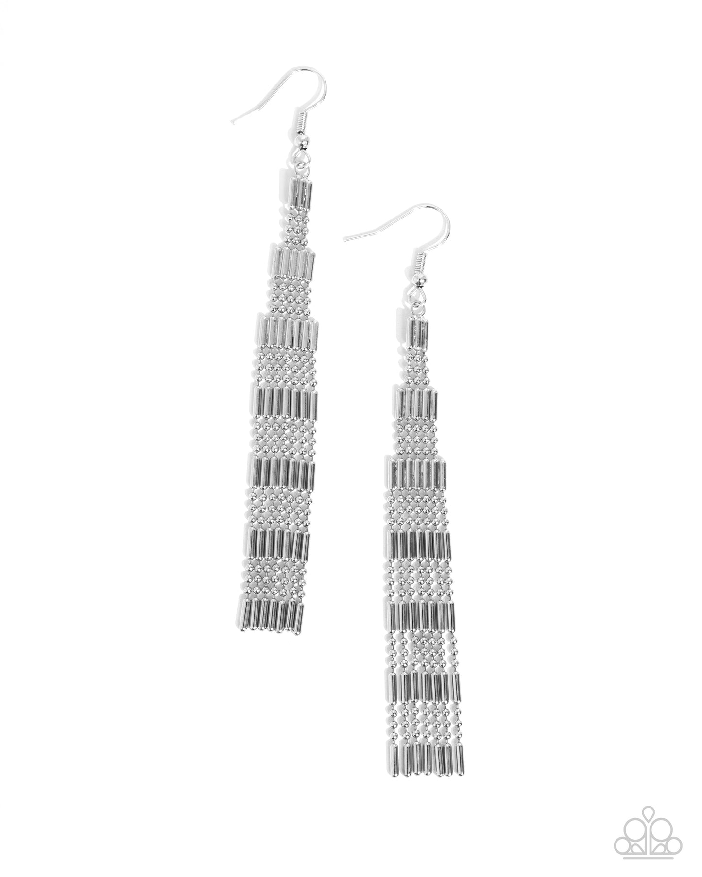 Empire State Etiquette - silver - Paparazzi earrings