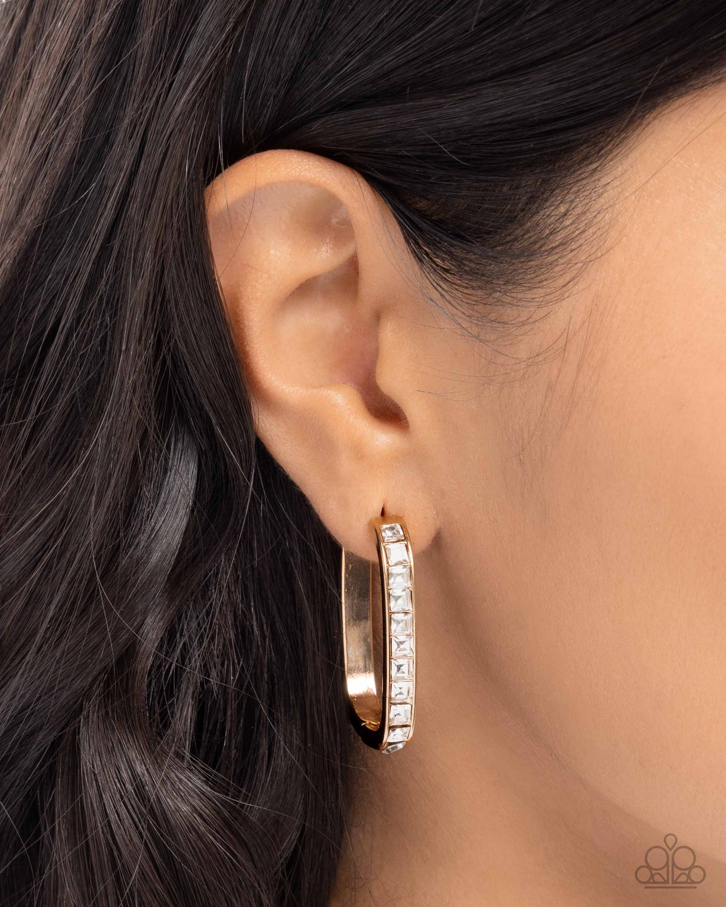 Encased Elevation - gold - Paparazzi earrings