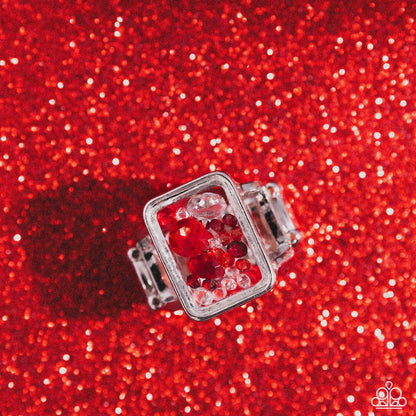 Encased Envy - red - Paparazzi ring