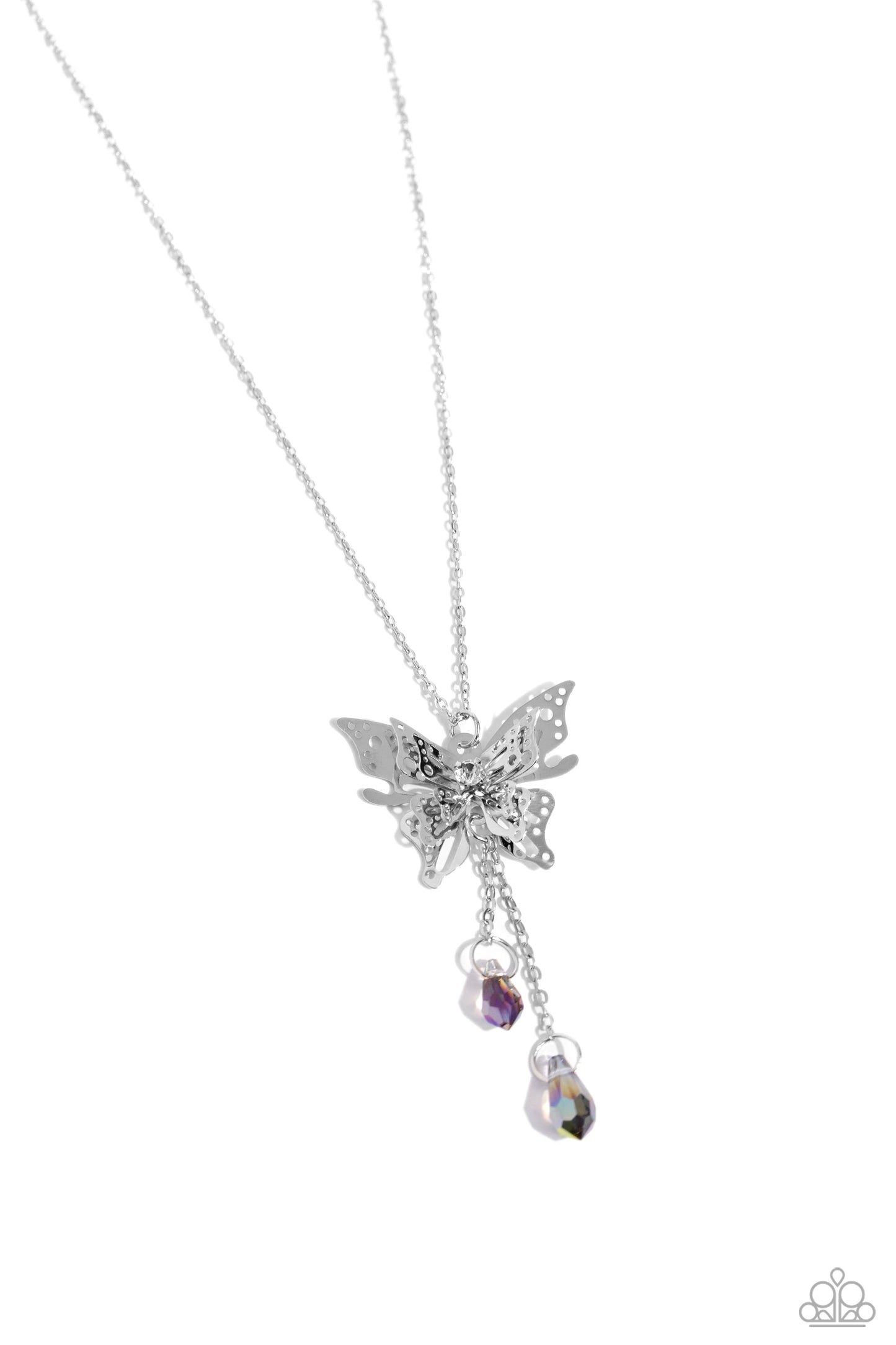 Enchanted Wings - silver - Paparazzi necklace