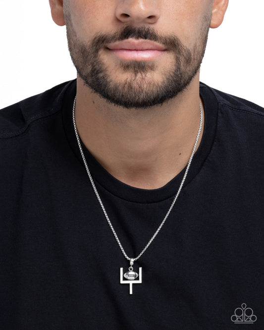 End Zone Edge - silver - Paparazzi MENS necklace