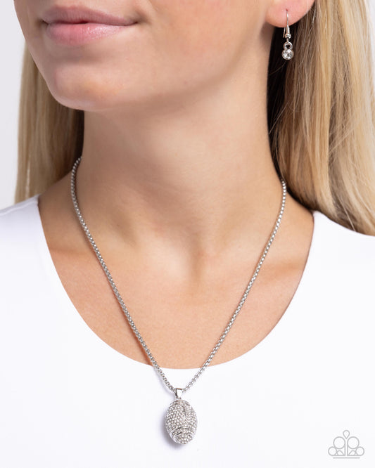 End Zone Elegance - white - Paparazzi necklace